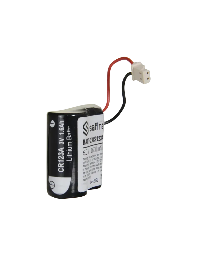 Safire - Pack de pilas CR123A / CR17345 / 5018LC - En retráctil con co