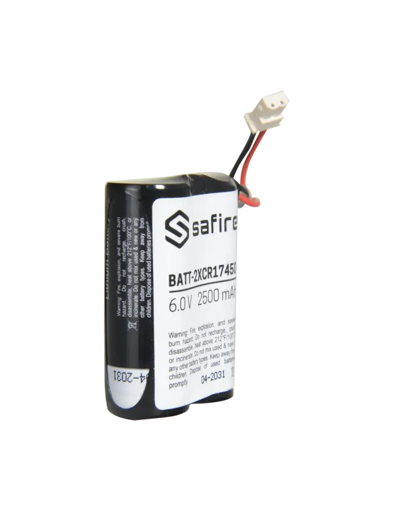 Safire - Pack de pilas CR17450 / 4/5A / CR8L - En retráctil con conect