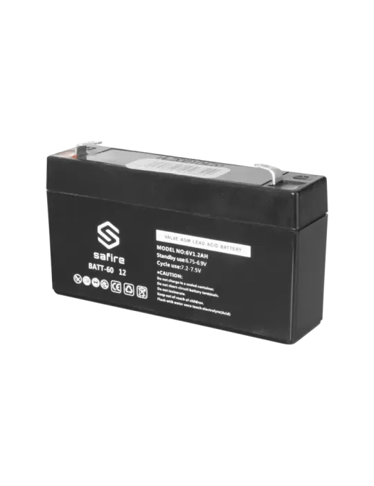 SAFIRE Batería recargable - Tecnología plomo ácido AGM - Voltaje 6 V -