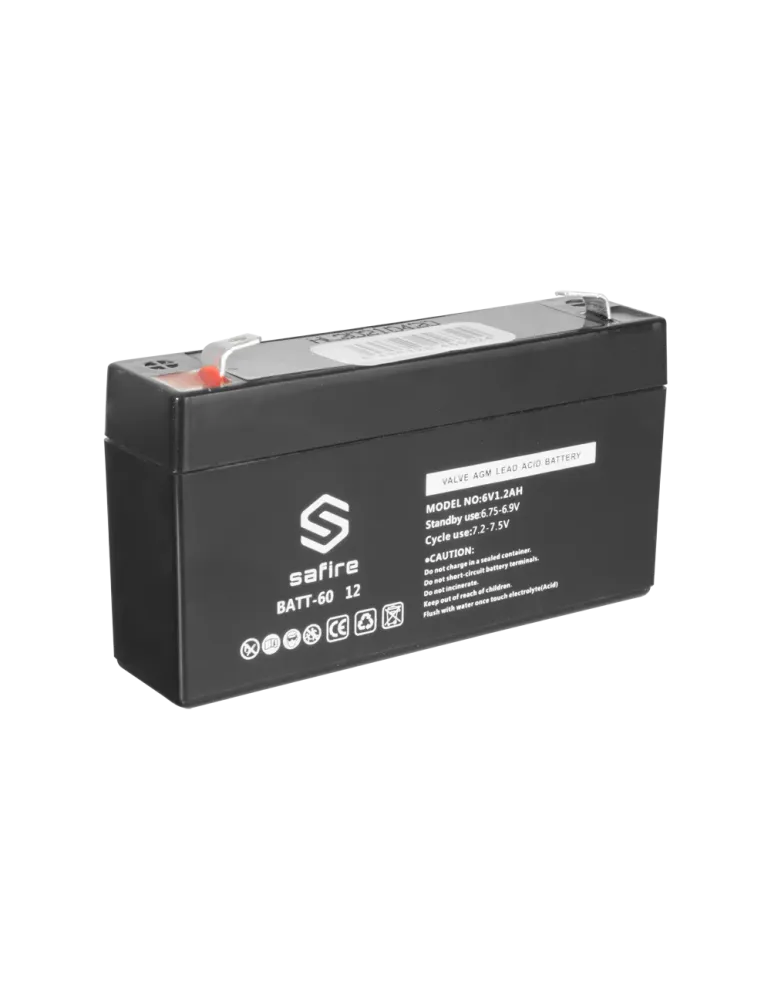 SAFIRE Batería recargable - Tecnología plomo ácido AGM - Voltaje 6 V -