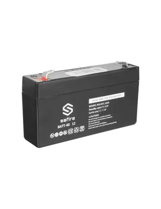 SAFIRE Batería recargable - Tecnología plomo ácido AGM - Voltaje 6 V -
