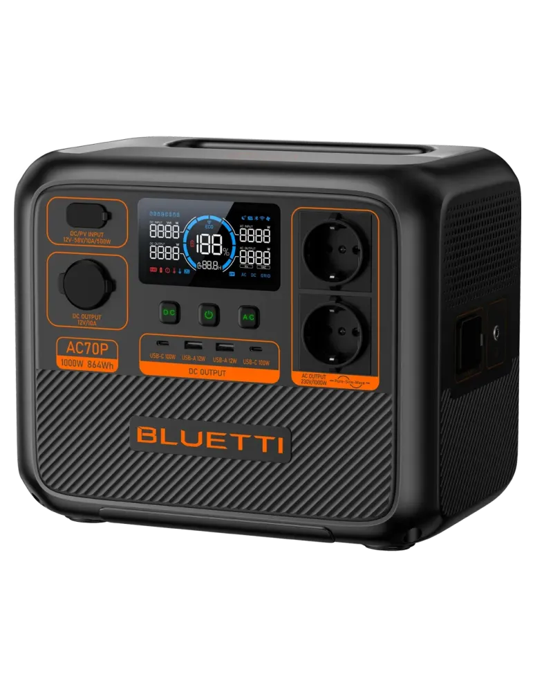 BLUETTI Batería portátil Bluetti - Gran capacidad 864Wh - Potencia sal