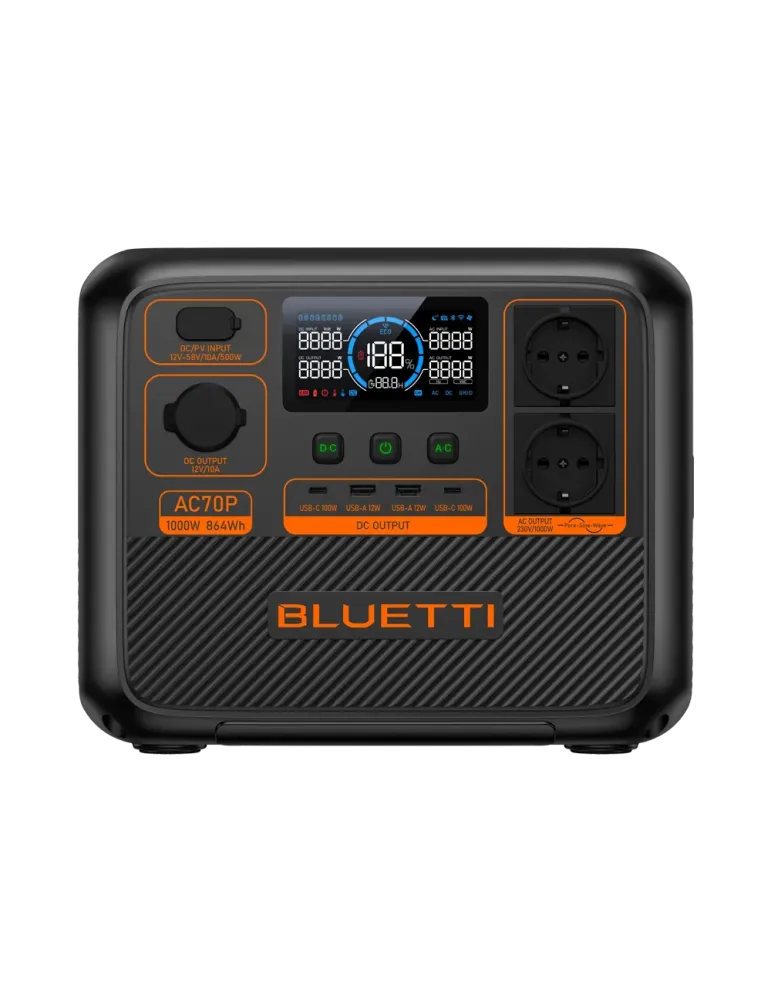 BLUETTI Batería portátil Bluetti - Gran capacidad 864Wh - Potencia sal