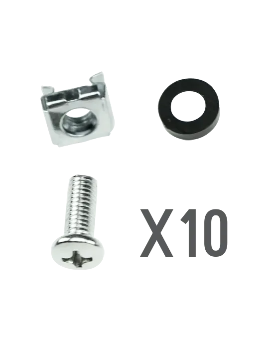 MARCA BLANCA Tornillería - Apto para racks - Métrica M6 - 10 unidades