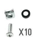MARCA BLANCA Tornillería - Apto para racks - Métrica M6 - 10 unidades