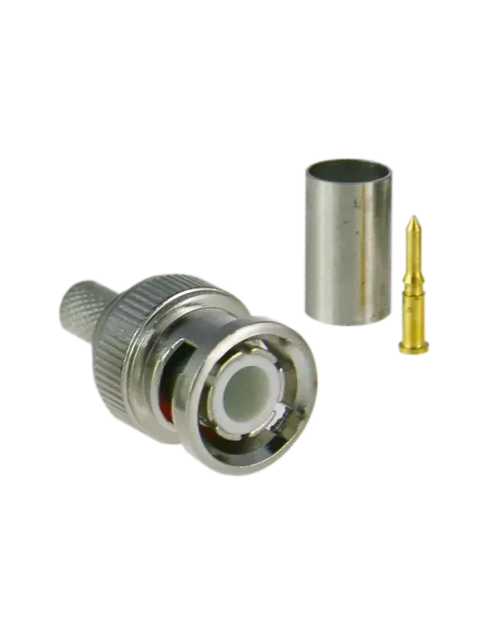 SAFIRE Conector - BNC para crimpar - Compatible con RG59 - 25 mm (Fo)