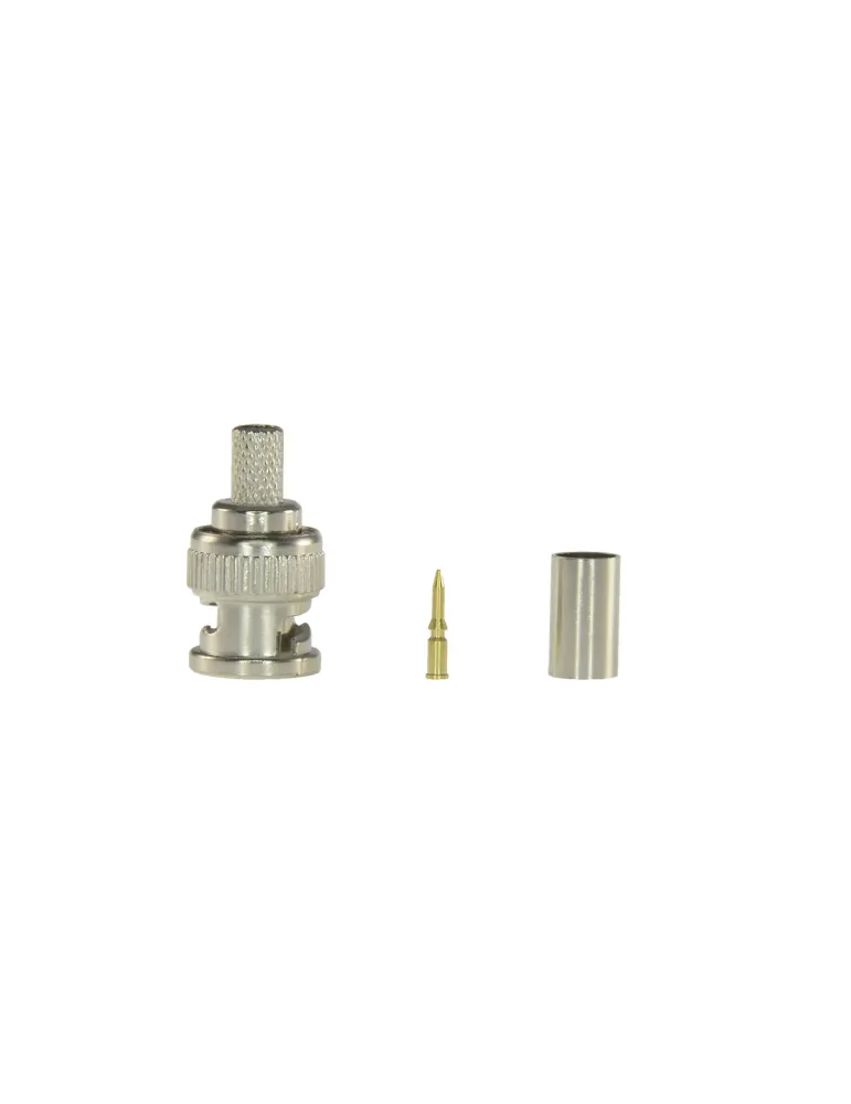 SAFIRE Conector - BNC para crimpar - Compatible con RG59 - 25 mm (Fo)