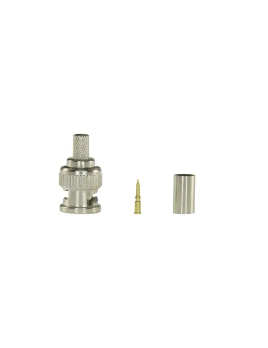SAFIRE Conector - BNC para crimpar - Compatible con RG59 - 25 mm (Fo)