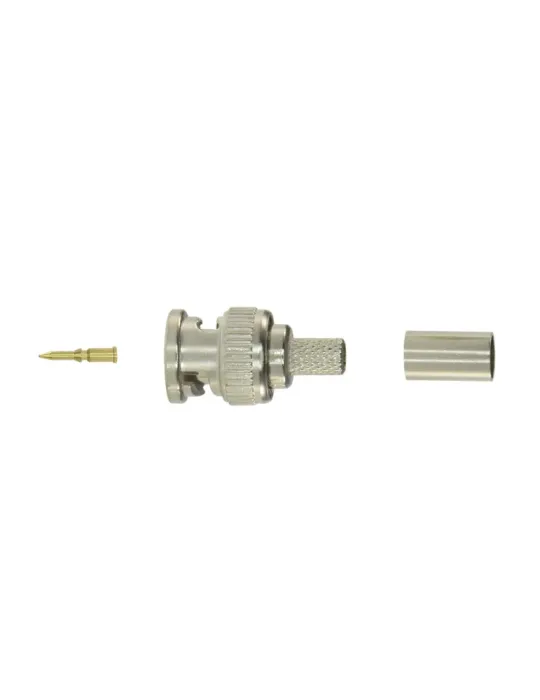SAFIRE Conector - BNC para crimpar - Compatible con RG59 - 25 mm (Fo)