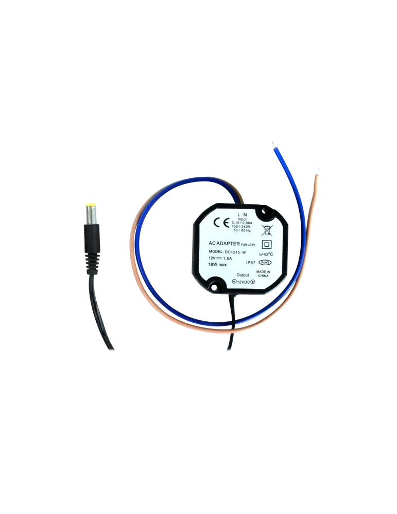 MARCA BLANCA Alimentador electrónico - 12 V / 1500 mA - Reducidas dime