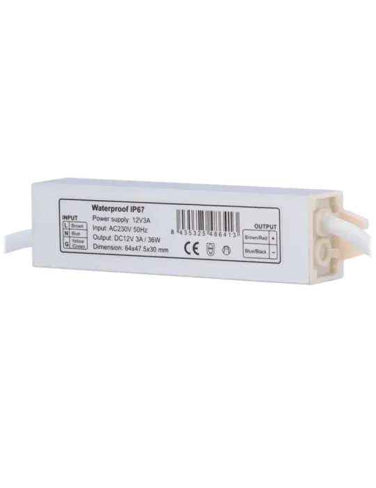 MARCA BLANCA Fuente de alimentación - Salida DC 12 V, 3 A - Salida AC
