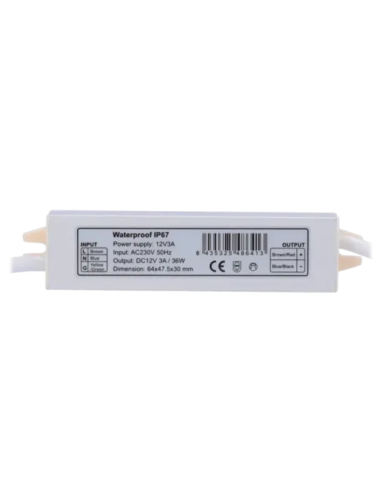 MARCA BLANCA Fuente de alimentación - Salida DC 12 V, 3 A - Salida AC