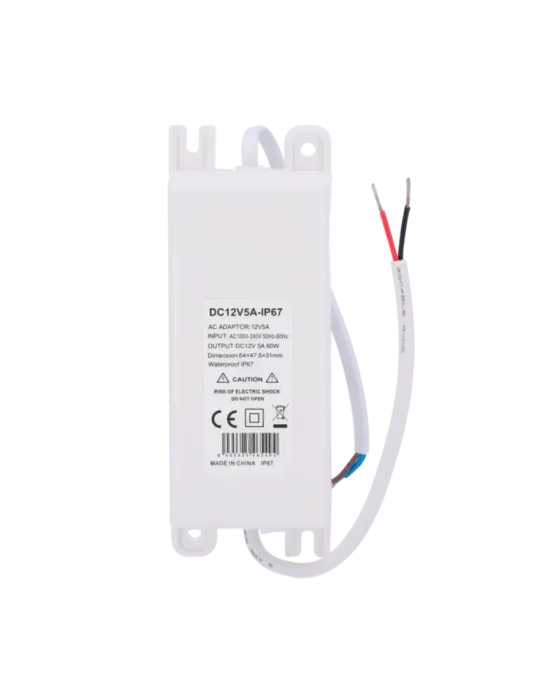 MARCA BLANCA Fuente de alimentación - Salida DC 12 V 5 A - Salida AC 2