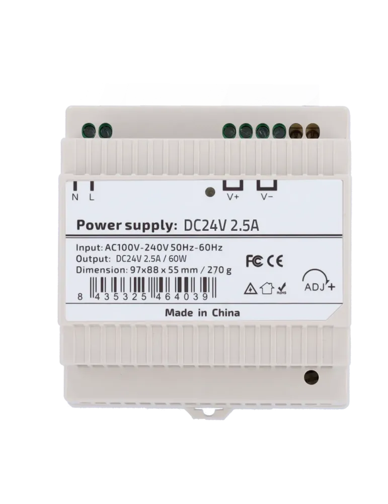 MARCA BLANCA Fuente de alimentación - Salida DC 24 V 2.5 A / 60 W - Vo