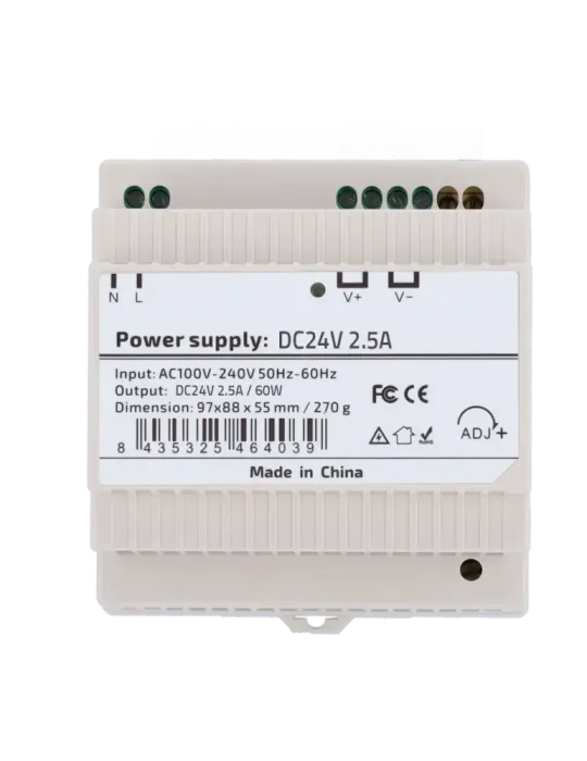MARCA BLANCA Fuente de alimentación - Salida DC 24 V 2.5 A / 60 W - Vo