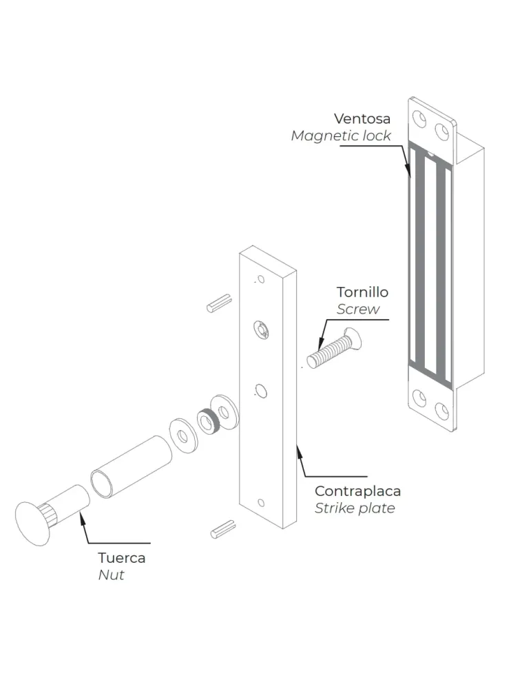 DORCAS Ventosa electromagnética Dorcas - Para puerta sencilla - Fuerza