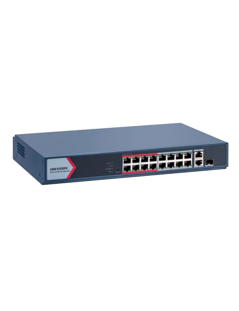 HIKVISION Switch PoE Hikvision - 16 puertos RJ45 FE +1 x GE RJ45 + 1x
