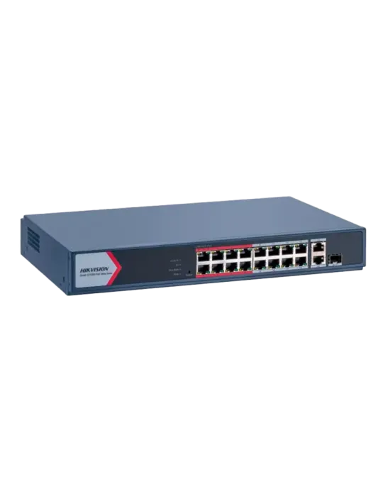HIKVISION Switch PoE Hikvision - 16 puertos RJ45 FE +1 x GE RJ45 + 1x