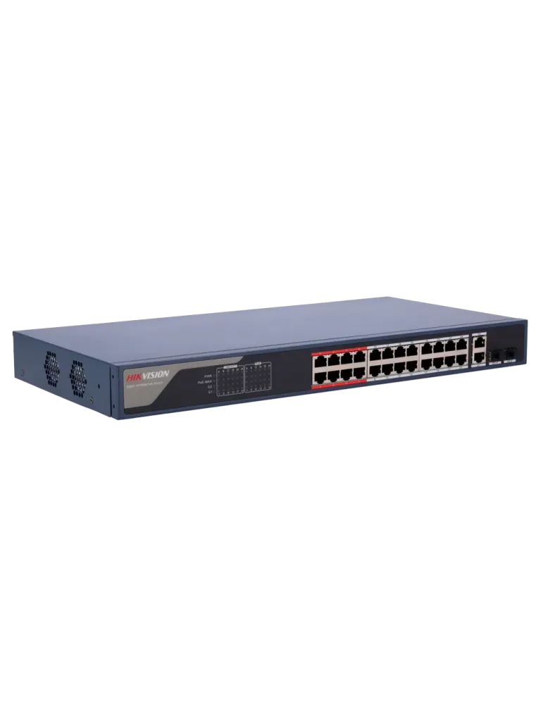 HIKVISION Switch PoE Hikvision - 24 puertos RJ45 FE + 2 puertos Gigabi