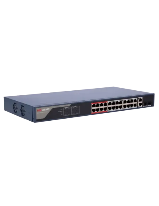 HIKVISION Switch PoE Hikvision - 24 puertos RJ45 FE + 2 puertos Gigabi