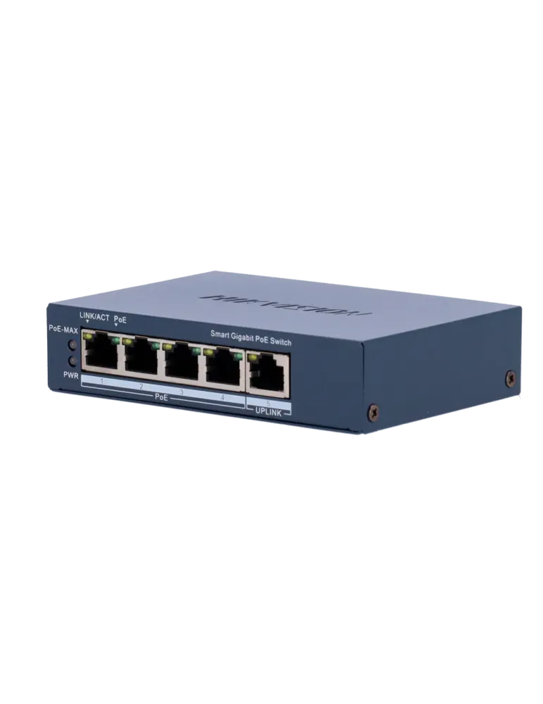Hikvision Switch Gigabit PoE Gestionable - 4 puertos PoE 802.3af/at +