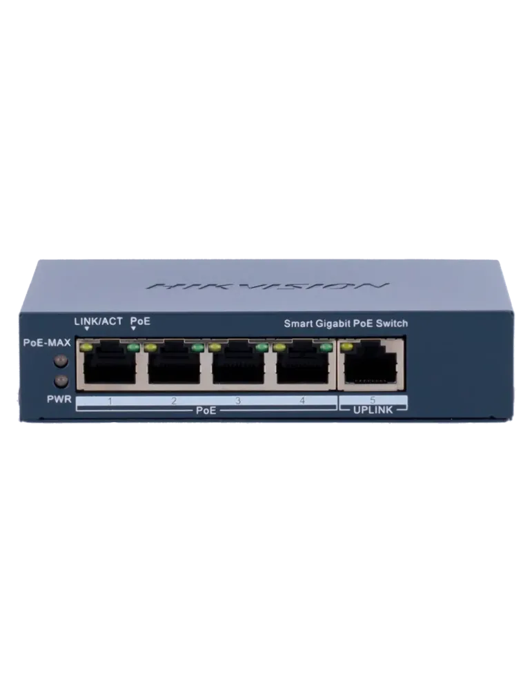 Hikvision Switch Gigabit PoE Gestionable - 4 puertos PoE 802.3af/at +