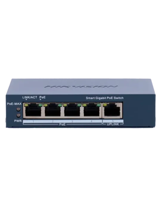 Hikvision Switch Gigabit PoE Gestionable - 4 puertos PoE 802.3af/at +