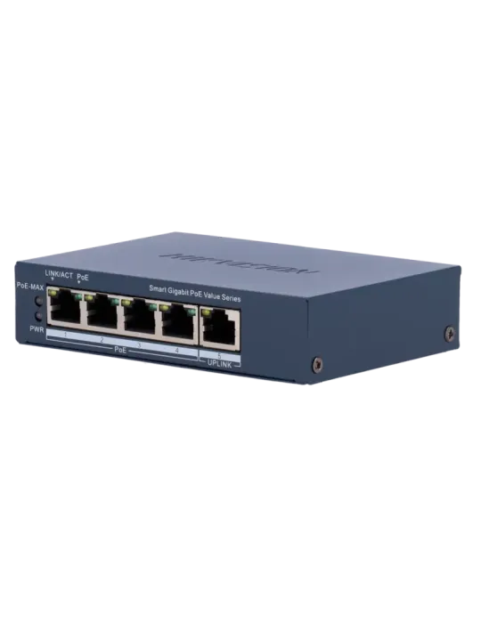 Hikvision Switch Gigabit PoE Gestionable - 4 puertos PoE 802.3af/at +