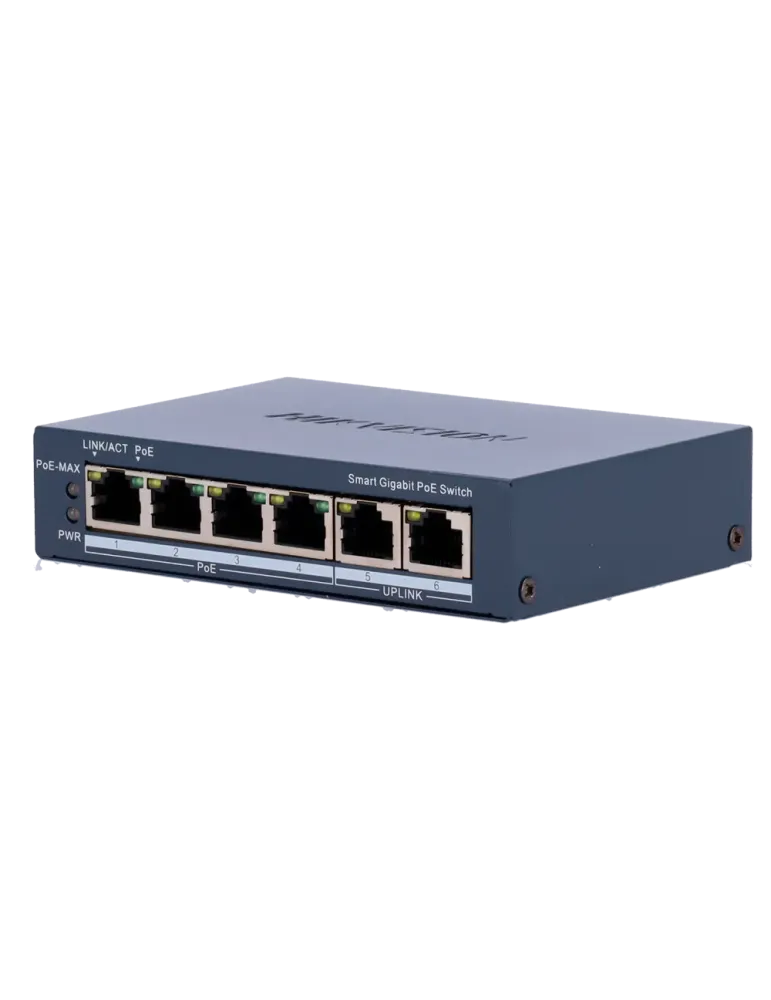 Hikvision Gigabit PoE Switch Gestionable - 4 puertos PoE 802.3af/at +