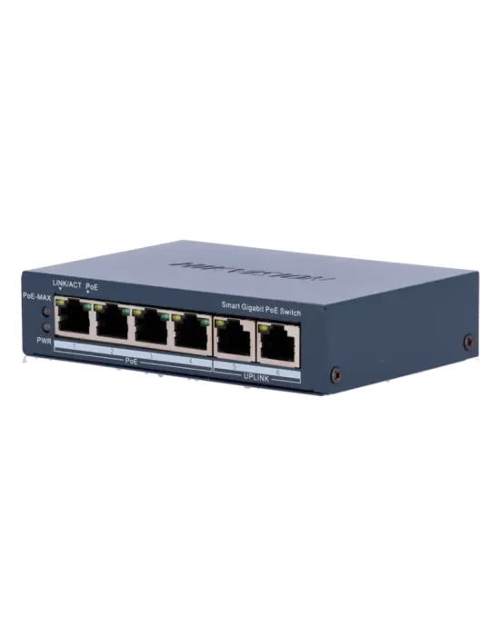 Hikvision Gigabit PoE Switch Gestionable - 4 puertos PoE 802.3af/at +