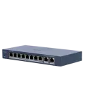 Hikvision PoE Switch Gestionable - 8 puertos PoE 802.3af/at + 2 Uplink