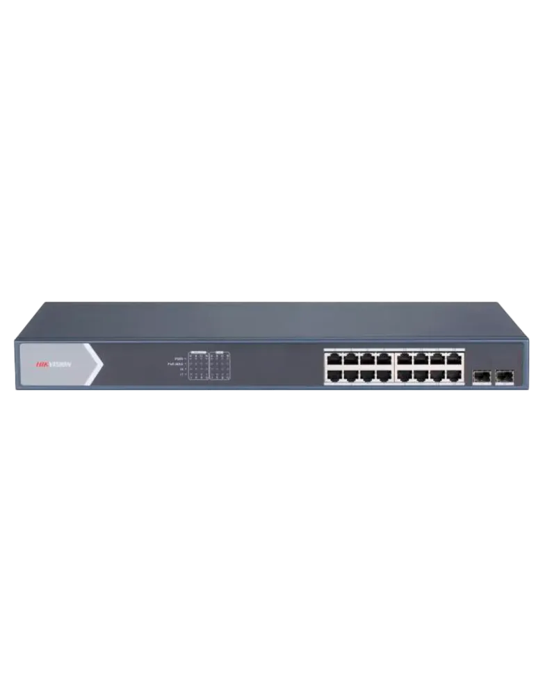 HIKVISION Switch PoE Hikvision - 16 puertos RJ45 GE + 2 puertos Gigabi