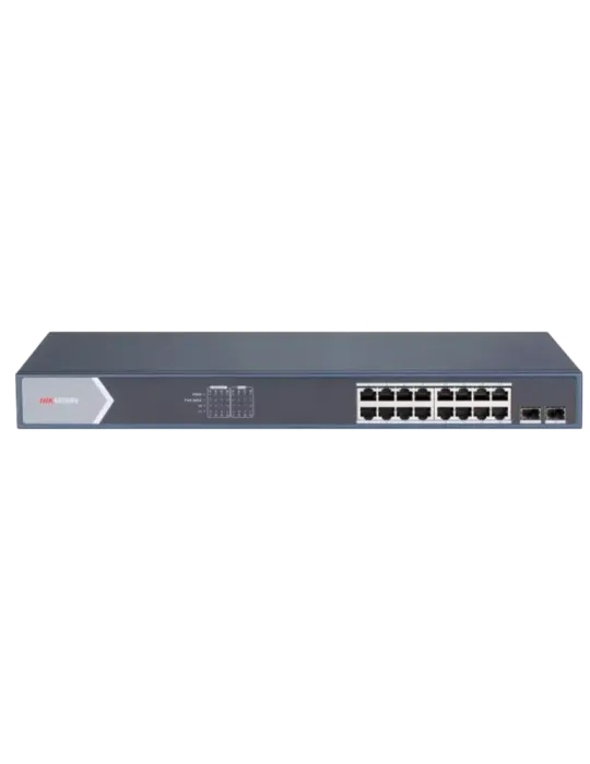 HIKVISION Switch PoE Hikvision - 16 puertos RJ45 GE + 2 puertos Gigabi