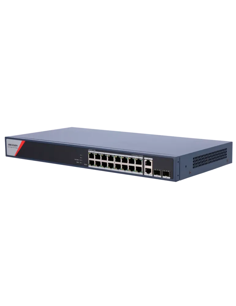 HIKVISION Switch PoE Hikvision - 16 puertos RJ45 GE + 2 puertos Gigabi