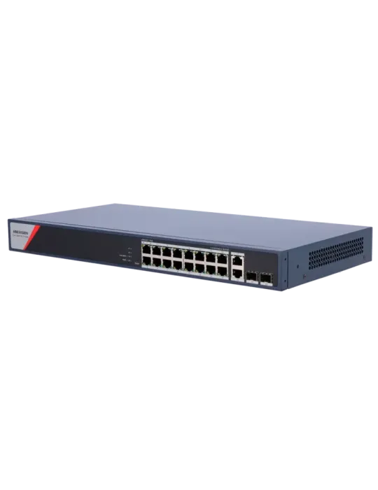 HIKVISION Switch PoE Hikvision - 16 puertos RJ45 GE + 2 puertos Gigabi