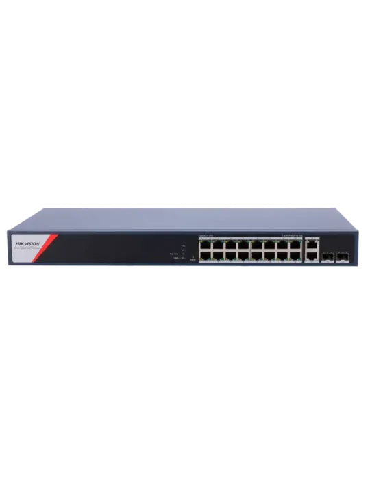 HIKVISION Switch PoE Hikvision - 16 puertos RJ45 GE + 2 puertos Gigabi