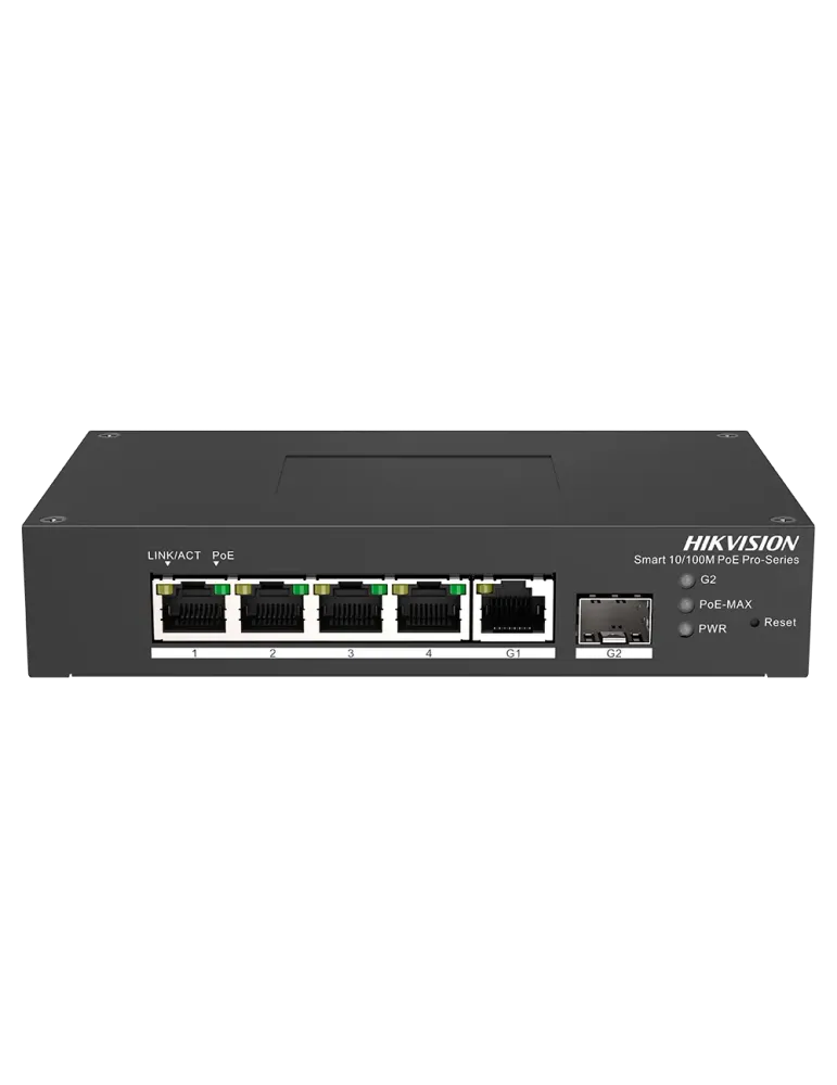 HIKVISION Switch PoE Hikvision - 4 puertos RJ45 FE + 1 puerto Gigabit