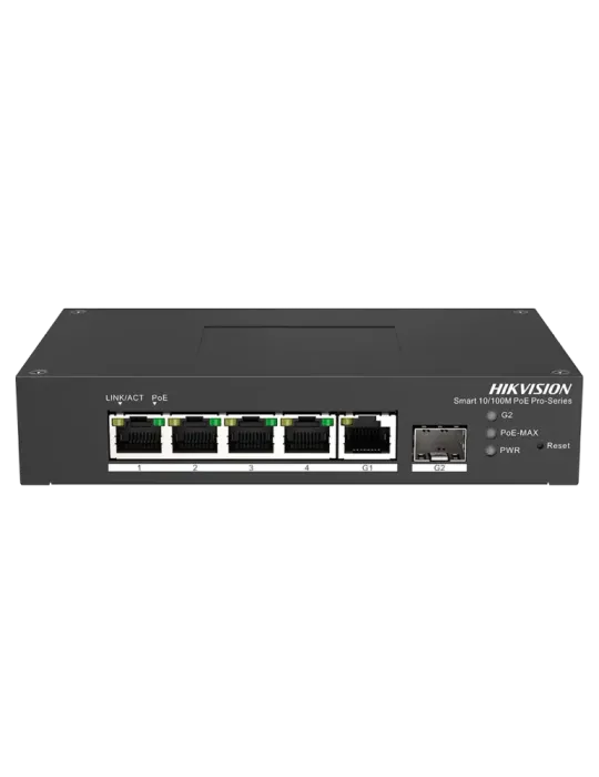 HIKVISION Switch PoE Hikvision - 4 puertos RJ45 FE + 1 puerto Gigabit