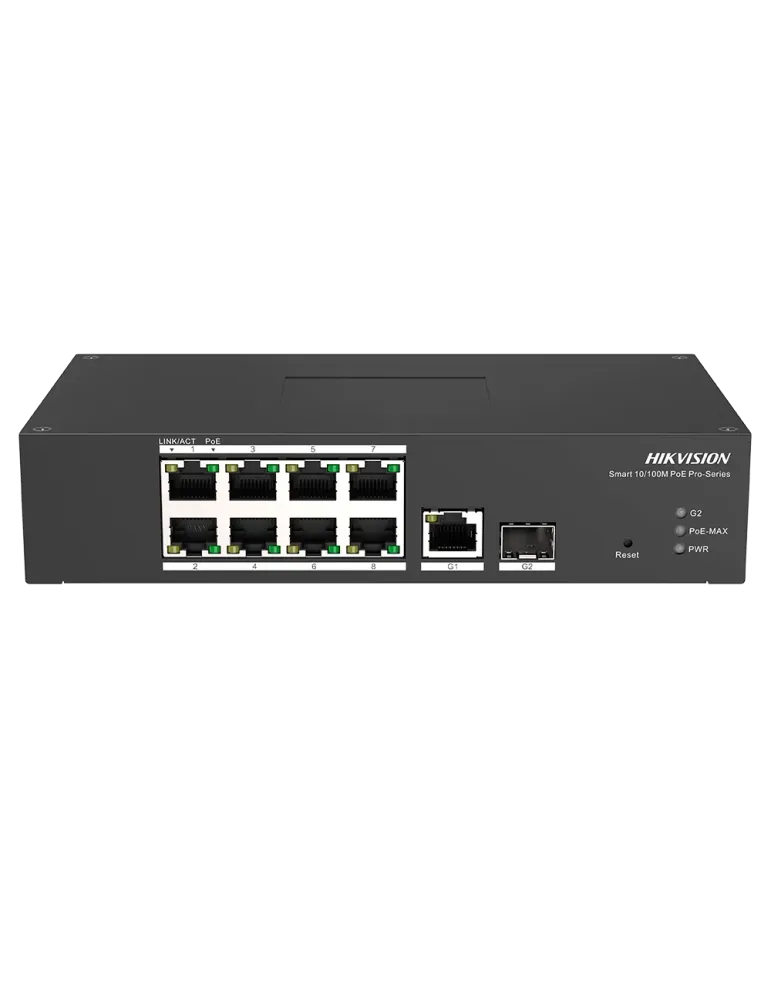 HIKVISION Switch PoE Hikvision - 8 puertos RJ45 FE + 1 puerto Gigabit