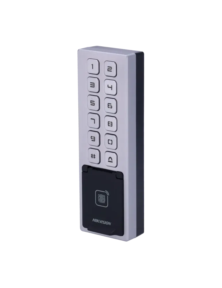 HIKVISION Control de acceso IP65 IK08 - Huella, tarjeta EM y PIN - 3.0