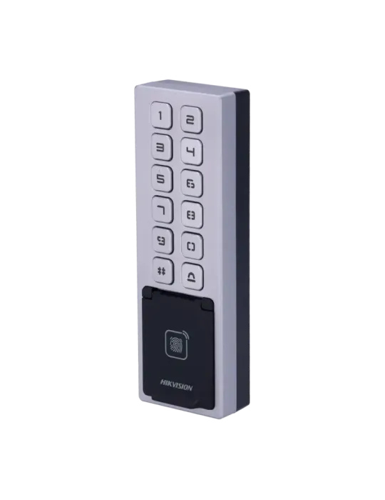 HIKVISION Control de acceso IP65 IK08 - Huella, tarjeta EM y PIN - 3.0