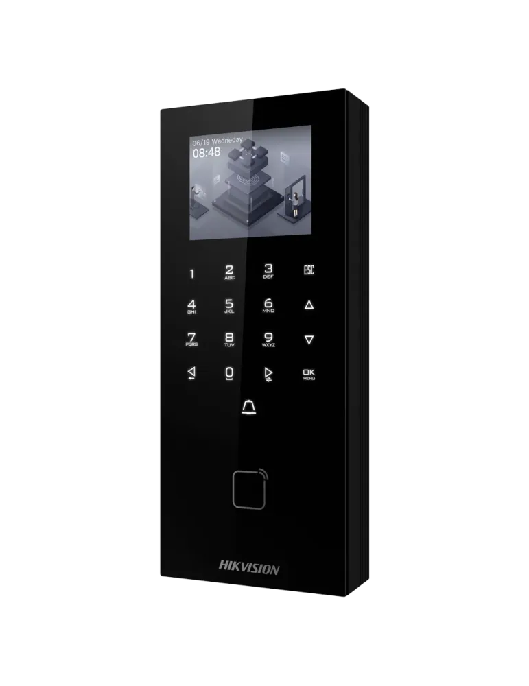 HIKVISION Control de acceso y presencia PoE IP65 - Tarjeta EM, QR diná