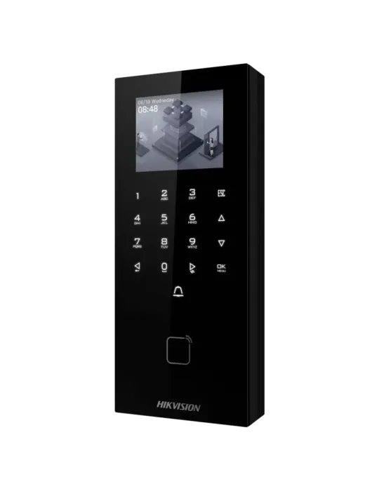 HIKVISION Control de acceso y presencia PoE IP65 - Tarjeta EM, QR diná