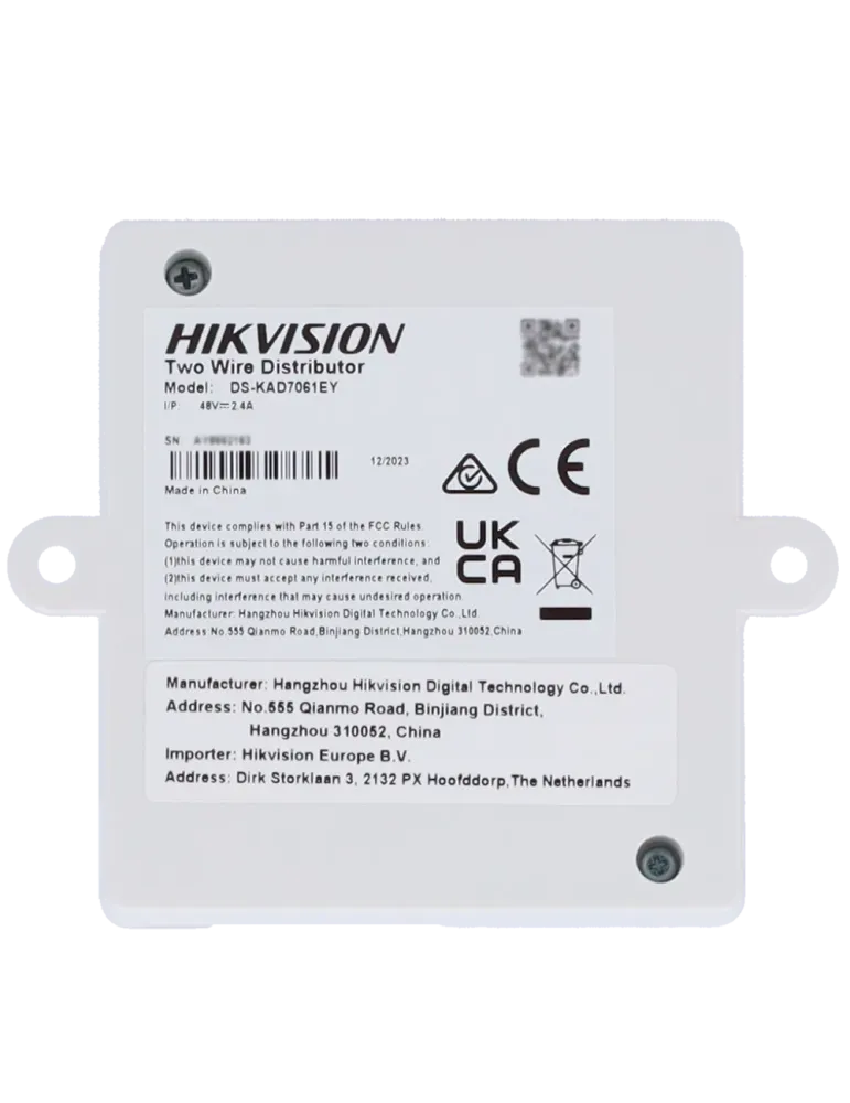 HIKVISION INTERCOM Distribuidor para edificios - 4 grupos de 2 hilos H