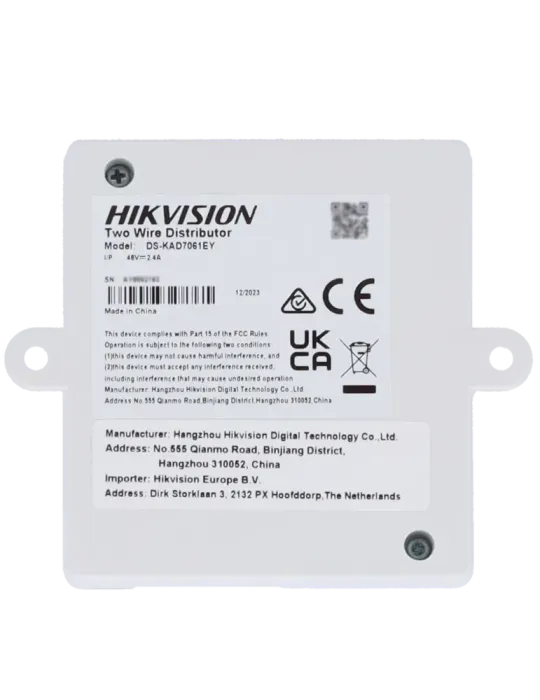 HIKVISION INTERCOM Distribuidor para edificios - 4 grupos de 2 hilos H