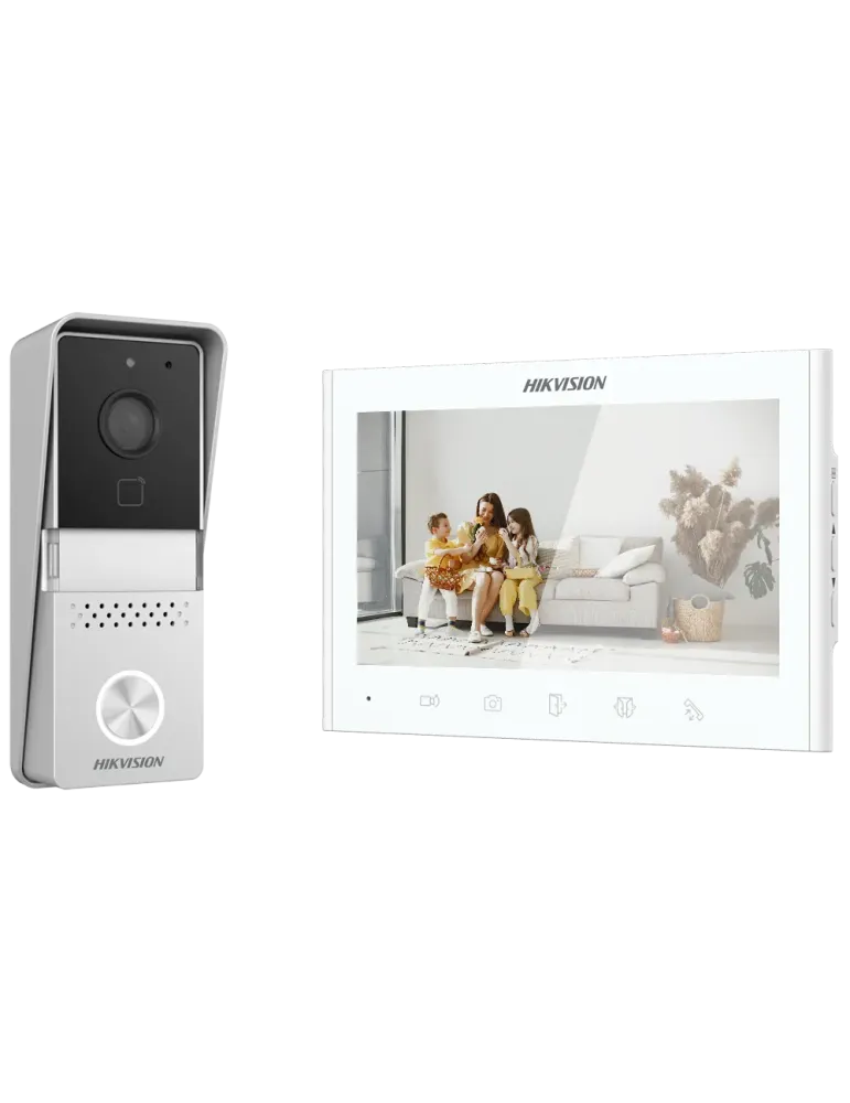 HIKVISION Kit de videoportero - Tecnología 2 hilos analógico - Placa y