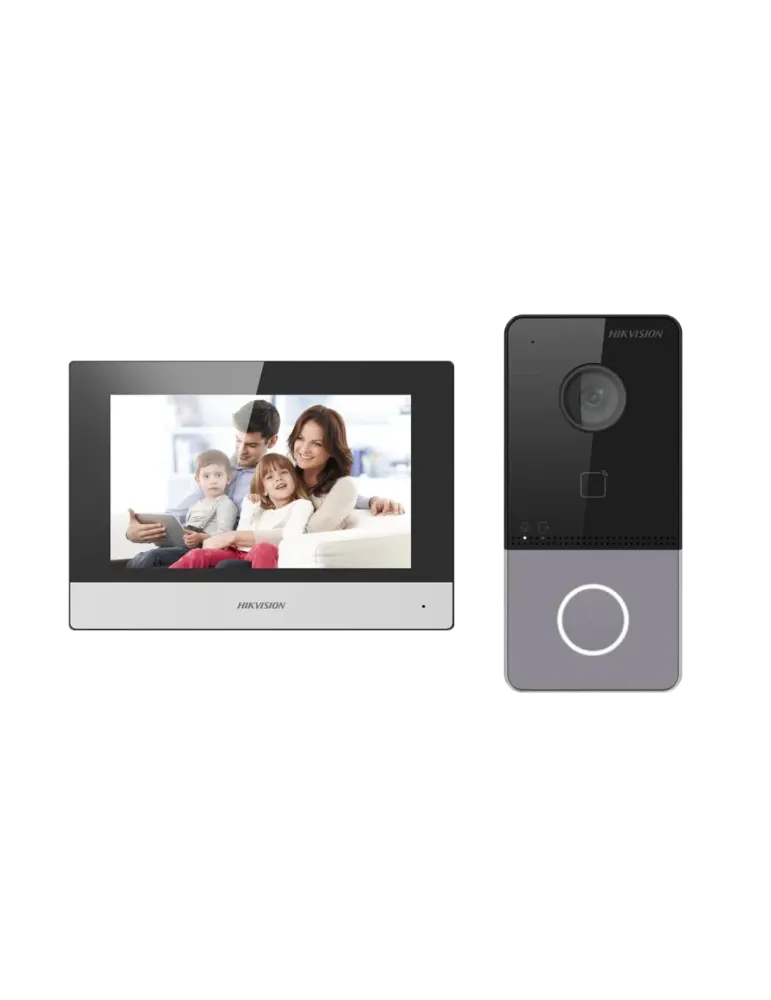 HIKVISION Kit de videoportero - Tecnología IP y WiFi - Placa y monitor