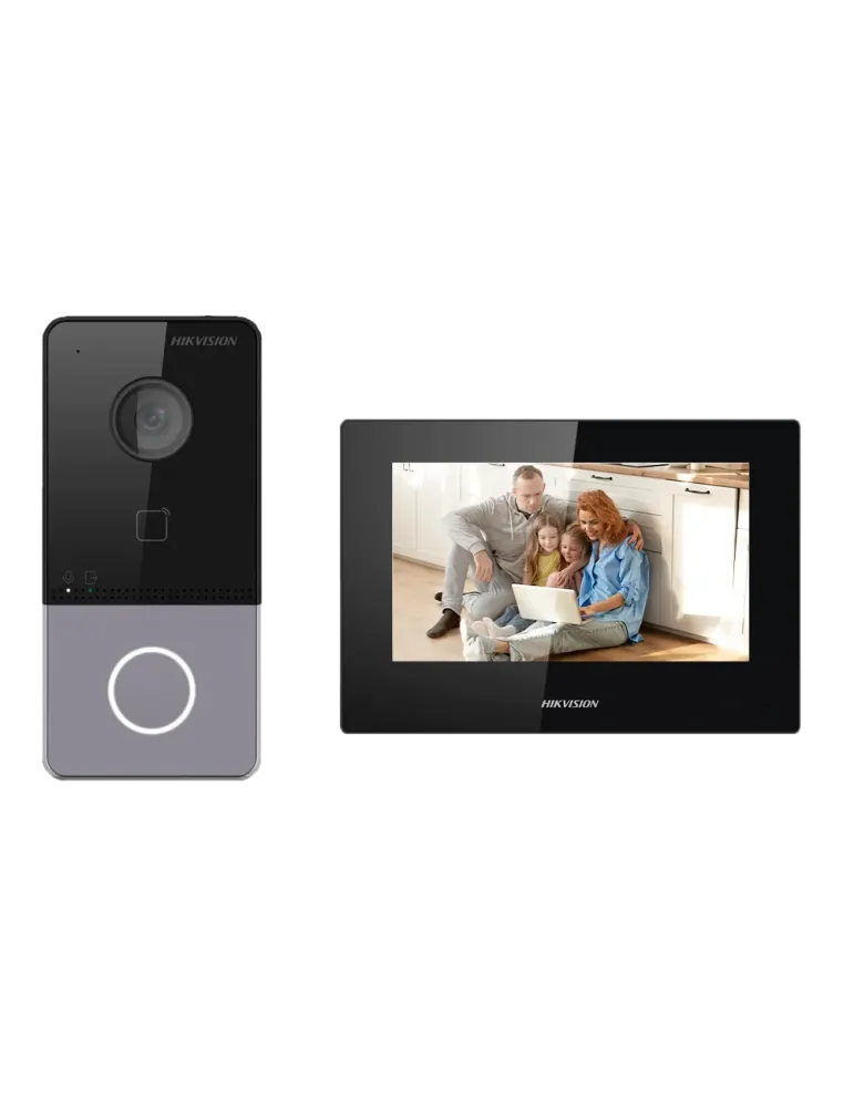 HIKVISION Kit de videoportero - Tecnología IP y WiFi - Placa y monitor