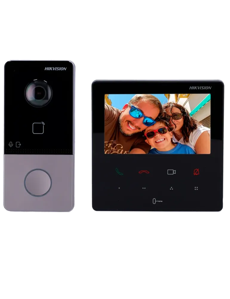 HIKVISION Kit de videoportero - Tecnología IP y WiFi - Placa y monitor