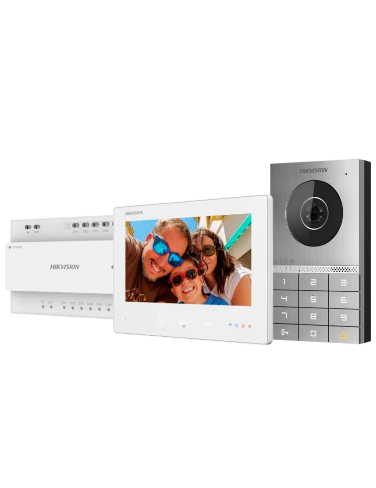 HIKVISION INTERCOM Kit de videoportero con dos relés - Tecnología 2 hi